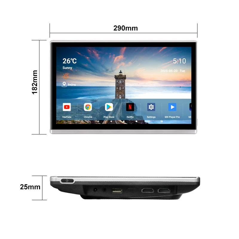 11.6inch 4K Portable Car TV Headrest Monitor Tablet for Cars Back seat,Wireless CO-screen 256 colors Ambient light phone control,WiFi/Bluetooth/HDMI in and out/USB/ Support 4K Video /Master+slave available/Car Display Screen easy Installation