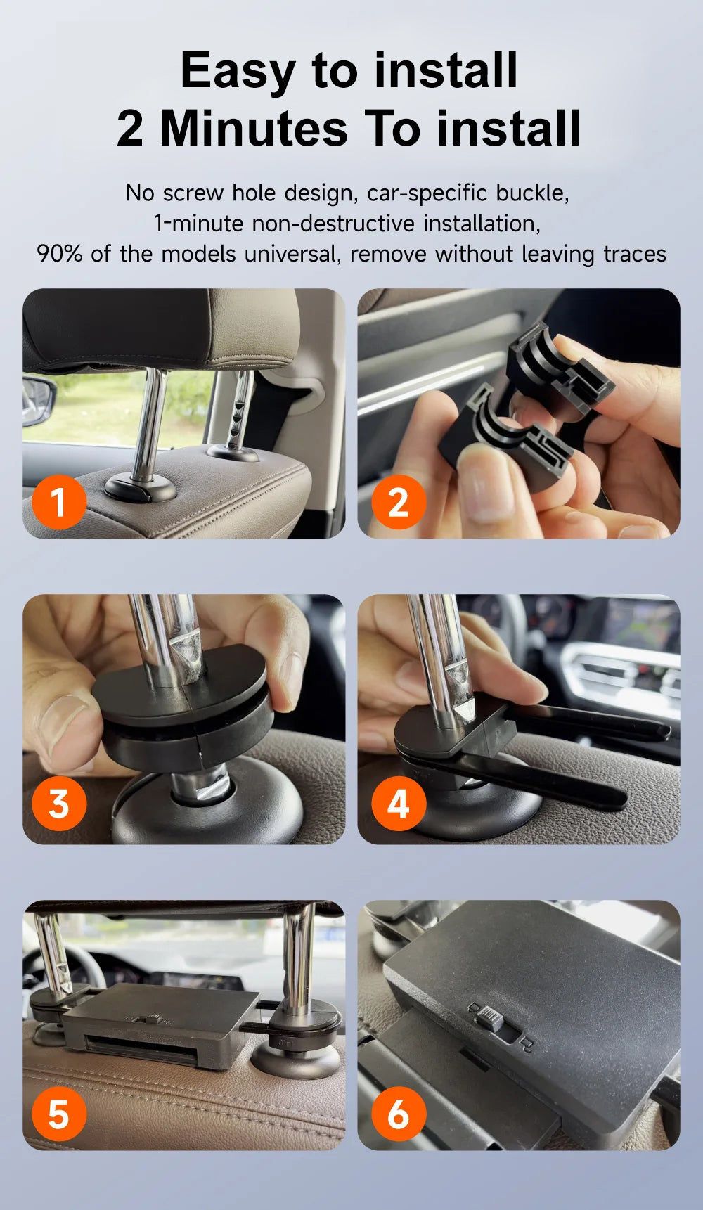 11.6 inch RK3566, 4K Android 12 Portable Car TV Headrest Monitor Tablet for Cars Back seat with Touch Screen,with Wireless Mirroring WiFi/Bluetooth/USB/AV in/FM/Airplay Video Player