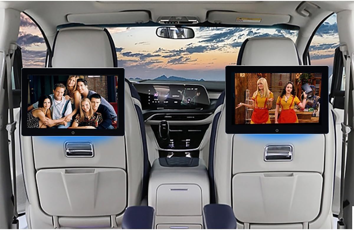 4K Android 12 Portable Car TV Headrest Monitor Back Seat,10.1 Inch Touch Screen Tablet Portable Multi-Media Video Player,Support Phone Wireless Mirror Link,WiFi Bluetooth/RCA/USB & 2G+32GB 1PCS