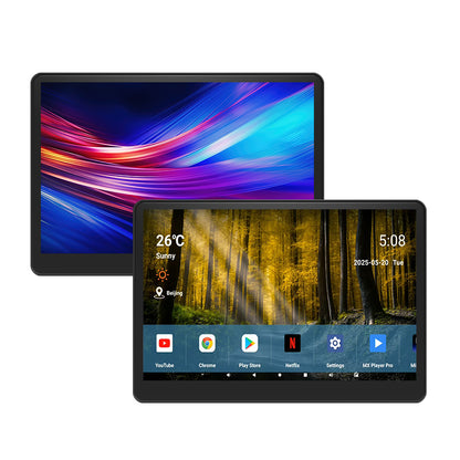 12inch 3K HD resolution with Aluminum Alloy casing Portable Car TV Headrest Monitor Tablet for Cars Back seat Support Phone Wireless mirroring, Wireless CO-screen 256 colors Running ambinet light，WiFi/Bluetooth/HDMI in and out/USB/ Support 4K Video