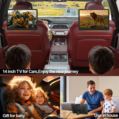14inch 3K HD resolution with Aluminum Alloy casing,Portable Car TV Headrest Monitor Tablet for Cars Back seat Support Phone Wireless mirroring，WiFi/Bluetooth/HDMI in and out/USB/Support 4K Video/Master+slave available/ Car Display Screen easy Installation