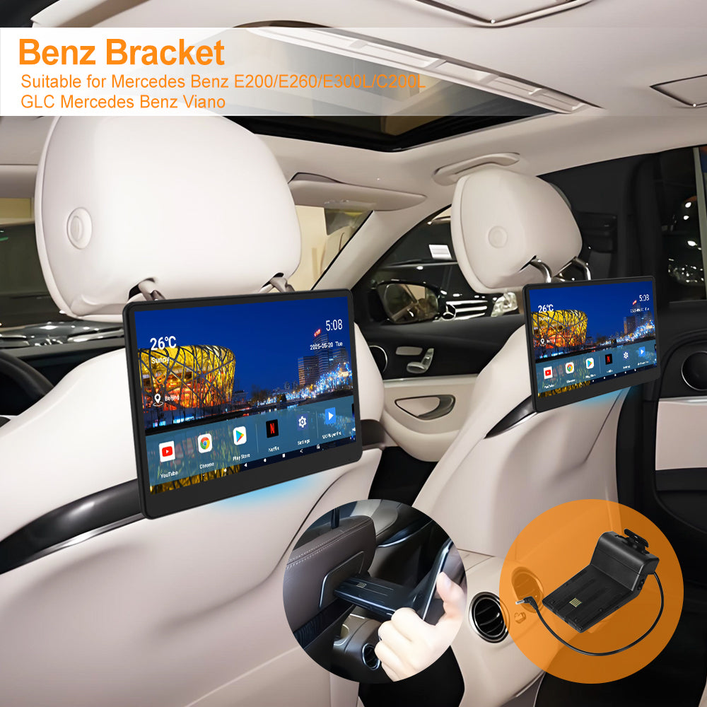 14inch 3K HD resolution with Aluminum Alloy casing,Portable Car TV Headrest Monitor Tablet for Cars Back seat Support Phone Wireless mirroring，WiFi/Bluetooth/HDMI in and out/USB/Support 4K Video/Master+slave available/ Car Display Screen easy Installation