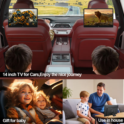14inch 4K Portable Car TV Headrest Monitor Tablet for Cars Back seat Support Phone Wireless mirroring, Wireless CO-screen 256 colors Running ambinet light,WiFi/Bluetooth/HDMI in and out/USB/ Support 4K Video