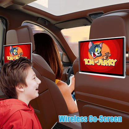11.6 RK3566; SJ-1166AZ,  Inch Android 12 Touch Screen Car TV Headrest Monitor for Back Seat with Ambient Light, Support 4K Video/WiFi/Bluetooth/Airplay/HDMI Input/USB/SD Card/Mirror Link, 4+64G